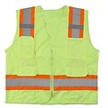 Mutual Industries MiViz ANSI Class 2 High Visibility Surveyor Vest With Pockets, Lime, 4XL