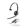 Plantronics® Blackwire 300 Monaural Headset With Leather Ear Cushion, Black