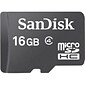 SanDisk® 16GB microSDHC Class 4 Memory Card With Adapter