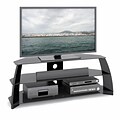CorLiving™ Taylor TV Stand With Glass Shelves For 47 - 60 TVs, Glossy Black