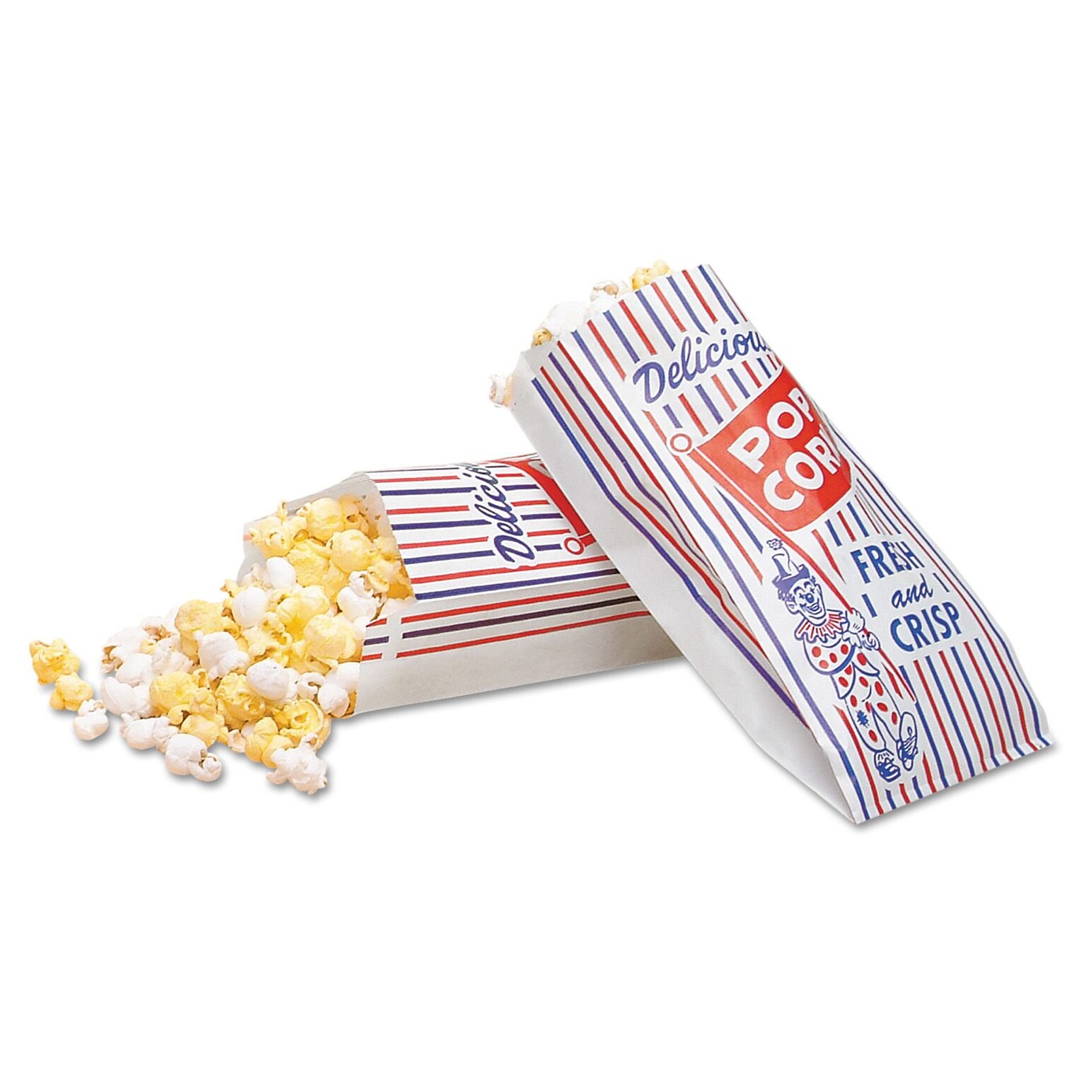 Lagasse Paper 8H x 4W x 1.5D Popcorn Food Bags, White, 1000/Bags