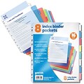 Better Office Products Paper 8 Tab Poly Index Dividers 6 x 9;  24/Pack