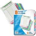 Better Office Products 8 Tab Poly Index;  12/Pack