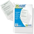 Better Office Products 25 pk Clear Poly Sheet Protectors;  24/Pack