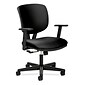 HON Volt Low-Back Leather Task Chair, Adjustable Arms, Black (H5701AGA10PRU)