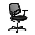HON Volt Mesh Back Task Chair, Center-Tilt, Adjustable Arms, Black Fabric