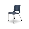 HON Motivate Stacking Chair, Regatta Shell, Textured Platinum Frame, Cerulean Fabric, 2 per Carton