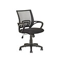CorLiving™ Workspace Linen Fabric Office Chair With Fixed Arms/Mesh Back, Black