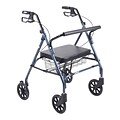 Drive Medical Heavy Duty Bariatric Rollator Walker with Padded Seat, Blue