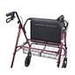 Drive Medical Heavy Duty Bariatric Rollator Rolling Walker with Large Padded Seat Red (10215RD-1)