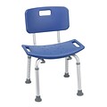 Drive Medical Bathroom Safety Shower Tub Bench Chair, With Back, Blue