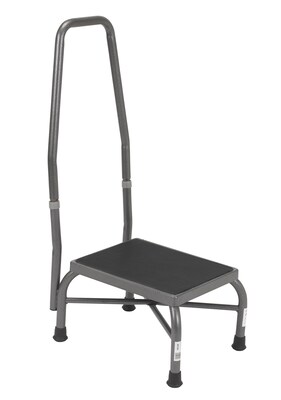 Drive Medical Heavy Duty Bariatric Footstool with Rubber Platform; With Handrail
