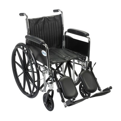Drive Medical Chrome Sport Wheelchair, Detach Full Arm, Leg rest, 16
