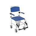 Drive Medical Aluminum Shower Commode Mobile Chair, Transport Chair