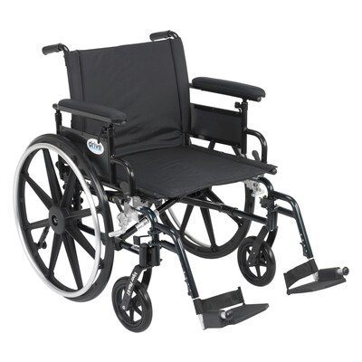 Drive Medical Viper Plus GT Wheelchair with Flip Back Adjustable Arm; Full Arms, Footrest, 22
