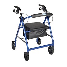 Drive Medical Rollator Rolling Walker with 6 Wheels Fold Up Removable Back Support and Padded Seat