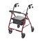 Drive Medical Rollator Rolling Walker with 6 Wheels Fold Up Removable Back Support and Padded Seat