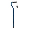 Drive Medical Adjustable Height Offset Handle Cane with Gel Hand Grip Blue Crackle (RTL10372BC)
