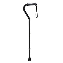 Drive Medical Adjustable Height Offset Handle Cane with Gel Hand Grip Black (RTL10372BK)