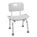 Drive Medical Bathroom Safety Shower Tub Bench Chair, With Back, Grey