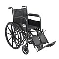 Drive Medical Silver Sport 2 Wheelchair, Fixed Arms, Leg rest, 16 Seat