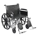 Drive Medical Sentra EC Heavy Duty Wheelchair Detachable Full Arms Elevating Leg Rests 24 Seat (STD24ECDFA-ELR)