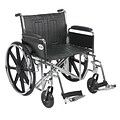 Drive Medical Sentra EC Heavy Duty Wheelchair, Full Arms, Footrest, 24 Seat