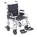 Drive Medical Poly Fly Transport Chair with Swing away Footrest, 20 Seat Size