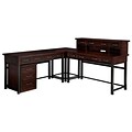 Home Styles 43 Poplar Solids and Mahogany Veneers Corner L Desk and Mobile File