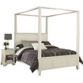 Home Styles Naples White Queen Canopy Bed and Night Stand