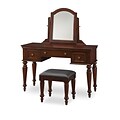 Home Styles Lafayette Vanity Table and Bench; multi-step Cherry finish