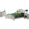 Home Styles Bermuda Brushed Bed Frame with Night Stand and Chest, King, White