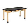 DWI Oak Table with Book Compartments 30H x 60W x 24D Wood