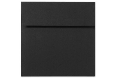 80 lb 6 1/4 x 6 1/4 Peel & Press Square Envelopes, Midnight Black, 50/Pack