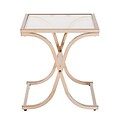 SEI Vogue 24 End Table With Glass Top; Champagne Brass