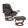 SEI 40 1/2 x 33 Bonded Leather Recliner and Ottoman Set