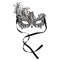 Beistle Metal Filigree Masquerade Mask With Faux Gems; Black