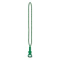 Beistle Beads Necklace With Bottle Opener; 36, Green