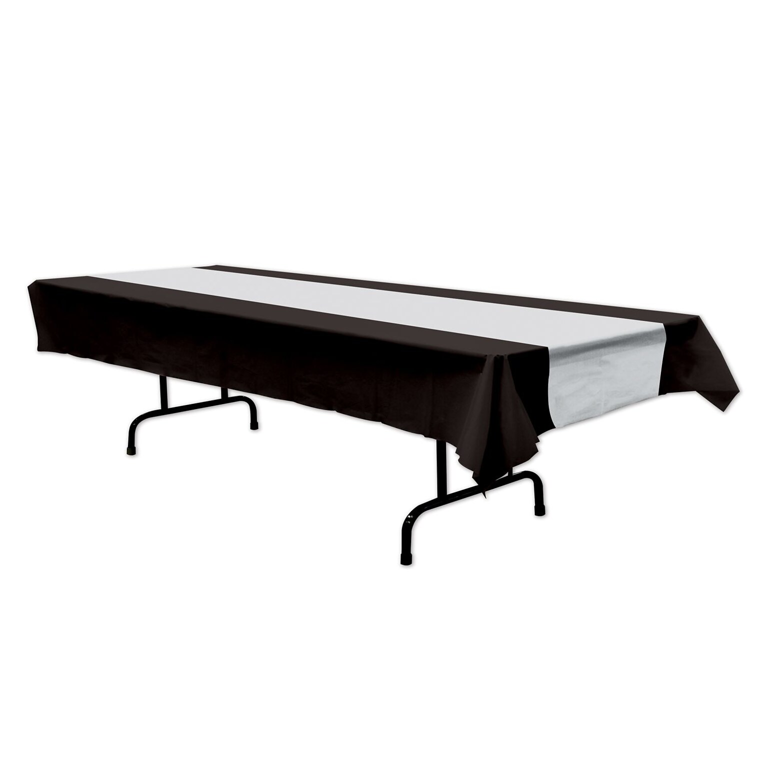 Beistle 54 x 108 Tablecover; Black/Silver, 3/Pack