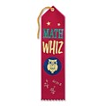 Beistle 2 x 8 Math Whiz Award Ribbon; Red, 9/Pack