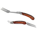 Man Law™ BBQ Heavy Duty Stainless Steel Foldable Fork With Rosewood Handle