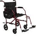 Medline Ultra Lightweight Transport Wheelchair , Red (MDS808200F2R)