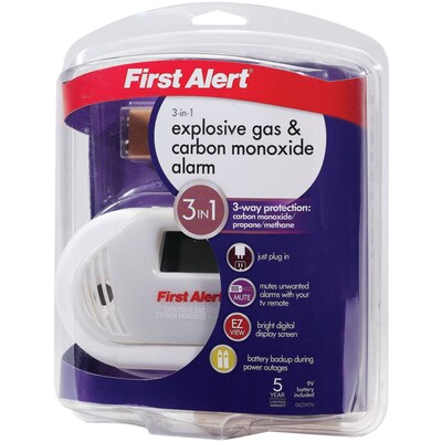 First Alert Combination Explosive Gas and Carbon Monoxide Alarm with Backlit Digital Display (FATGCO1CN)