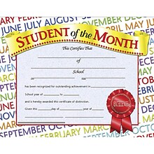 Hayes Student of the Month Certificate, 36/Pack