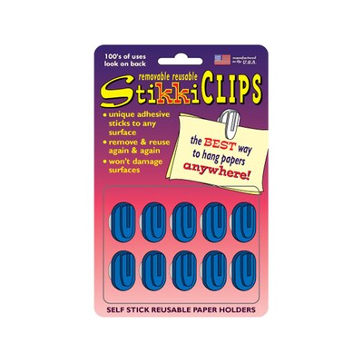 StikkiCLIPS® , 10 blue clips per pkg.