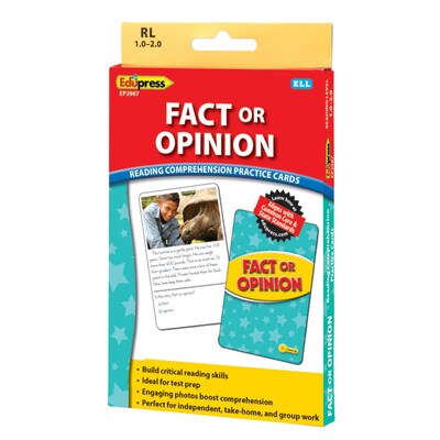 Edupress® Fact or Opinion Reading Comprehension Practice Card, Yellow