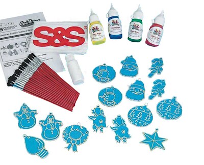 S&S Worldwide Christmas Cuties Stain-A-Frames Craft Kit, 18/Pack (GP919)