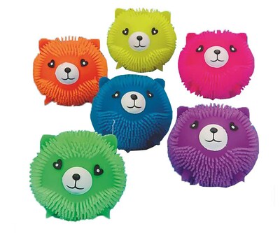 S&S Kitty Cat Puffer Balls, Assorted, 2.5, Multicolored, 6/Pack (SL5630)