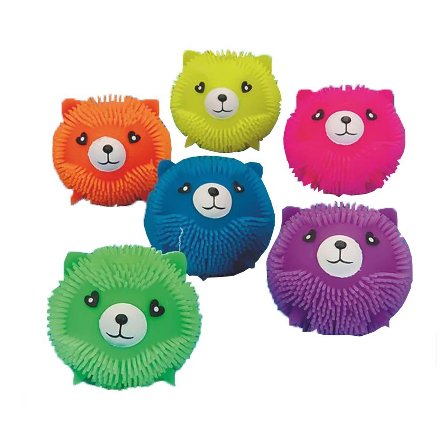 S&S Kitty Cat Puffer Balls, Assorted, 2.5, Multicolored, 6/Pack (SL5630)