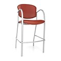 OFM™ Danbelle Series Anti-Bacterial Vinyl Cafe Height Chair With Arms, Wine, 2/Pack